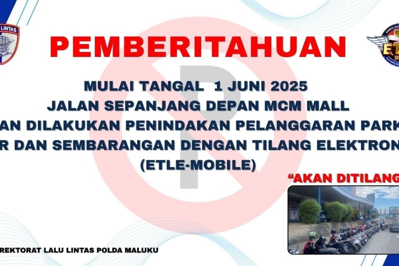 Polda Maluku tindak pelanggar parkir liar dengan tilang elektronik Polda Maluku tindak pelanggar parkir liar dengan tilang elektronik