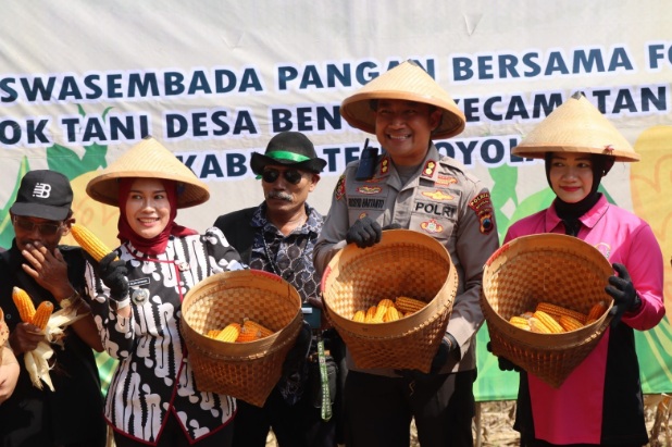 Dukung ketahanan pangan nasional, Polres Boyolali panen raya jagung Dukung ketahanan pangan nasional, Polres Boyolali panen raya jagung