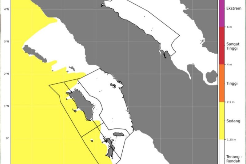 BMKG: Gelombang di perairan timur Kepulauan Nias berpotensi 2,5 meter BMKG: Gelombang di perairan timur Kepulauan Nias berpotensi 2,5 meter