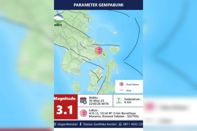 BMKG: Aktivitas sesar aktif sebabkan dua kali gempa di Moramo Konsel
