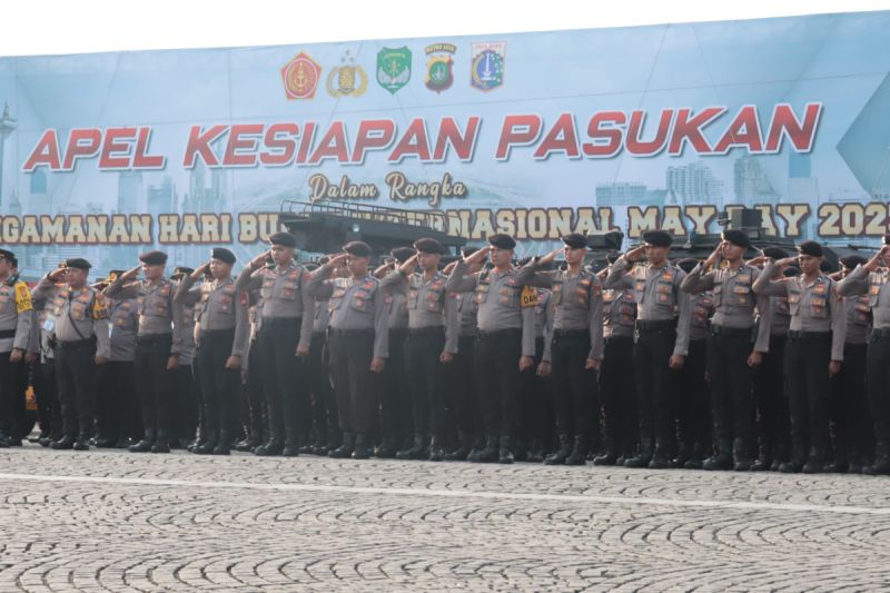 Hari buruh, Polisi siagakan petugas di titik strategis Hari buruh, Polisi siagakan petugas di titik strategis