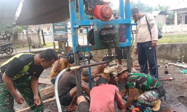 Satgas TMMD ke-124 Kodim 1501/Ternate bangun lima sumur bor untuk warga