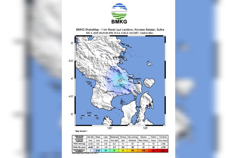 BMKG: Aktivitas sesar Pelosika sebabkan gempa di Konsel hingga Kendari BMKG: Aktivitas sesar Pelosika sebabkan gempa di Konsel hingga Kendari