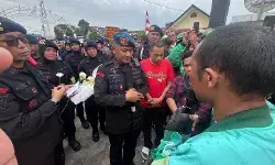 Dansat Brimob Sumut pastikan aspirasi para ojol diteruskan ke Polri