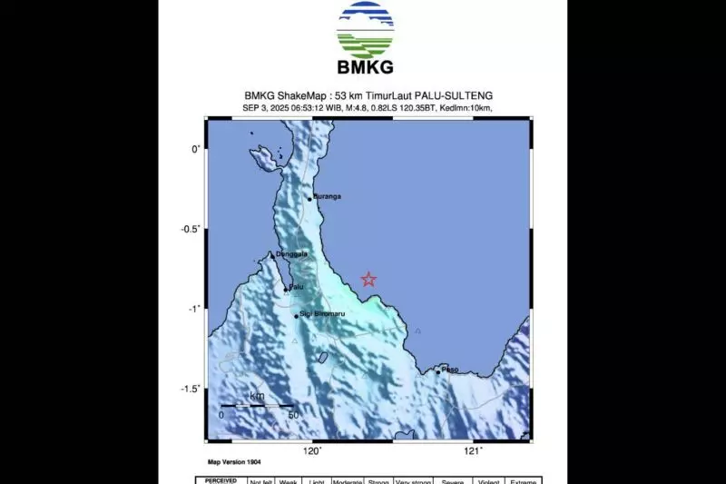 BMKG perbarui informasi gempa Parigi Moutong tidak berpotensi tsunami BMKG perbarui informasi gempa Parigi Moutong tidak berpotensi tsunami