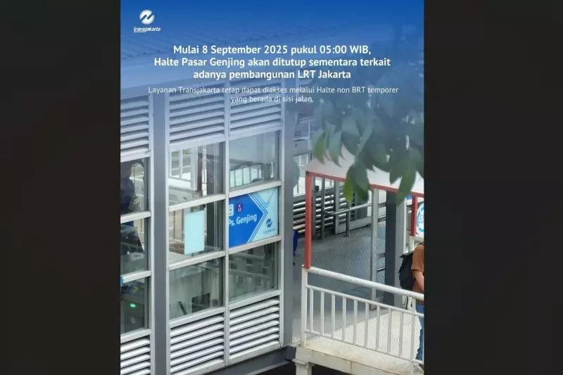 Halte Transjakarta Pasar Genjing dialihkan sementara mulai pekan depan Halte Transjakarta Pasar Genjing dialihkan sementara mulai pekan depan