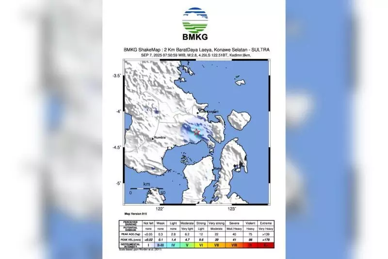 Aktivitas sesar yang menyebabkan gempa melanda Konsel Aktivitas sesar yang menyebabkan gempa melanda Konsel