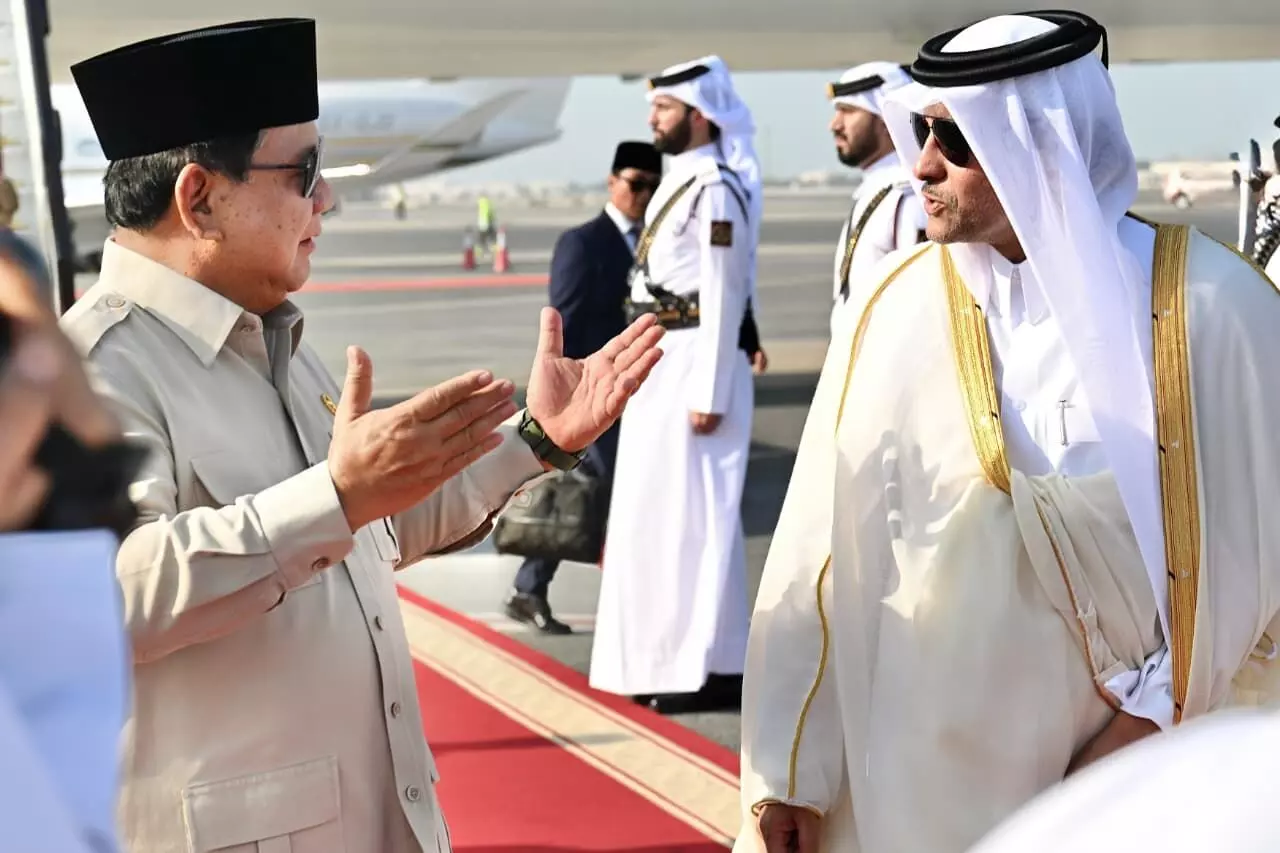 Prabowo tiba di Doha, gelar pertemuan dengan Emir Qatar pascaserangan Israel
