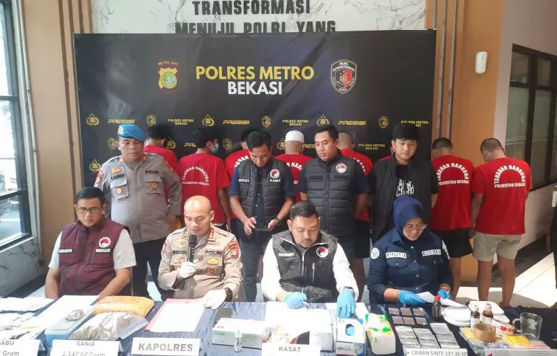 Polres Bekasi ungkap peredaran narkoba amankan tujuh tersangka Polres Bekasi ungkap peredaran narkoba amankan tujuh tersangka