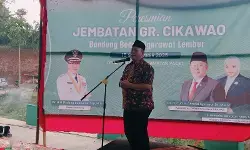 Wakil Ketua DPR RI Cucun Samsurijal resmikan jembatan dan jalan di Kecamatan Pacet, Bandung