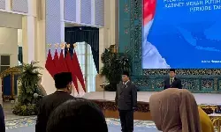 Presiden Prabowo lantik Djamari Chaniago sebagai Menko Polkam