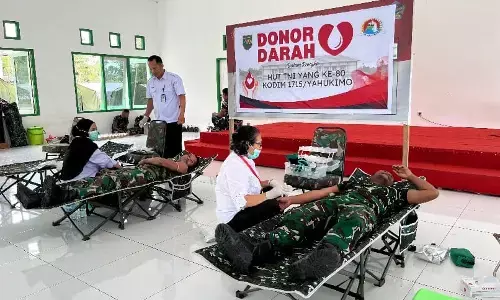 Sambut HUT TNI Ke-80, Kodim 1715/Yahukimo gelar donor darah Sambut HUT TNI Ke-80, Kodim 1715/Yahukimo gelar donor darah