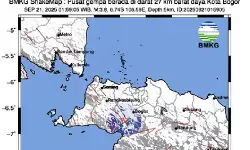 Sukabumi dan Bogor diguncang rentetan gempa M4