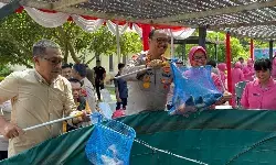 Polres Langkat panen ikan bioflok, wujud kepedulian untuk ketahanan pangan