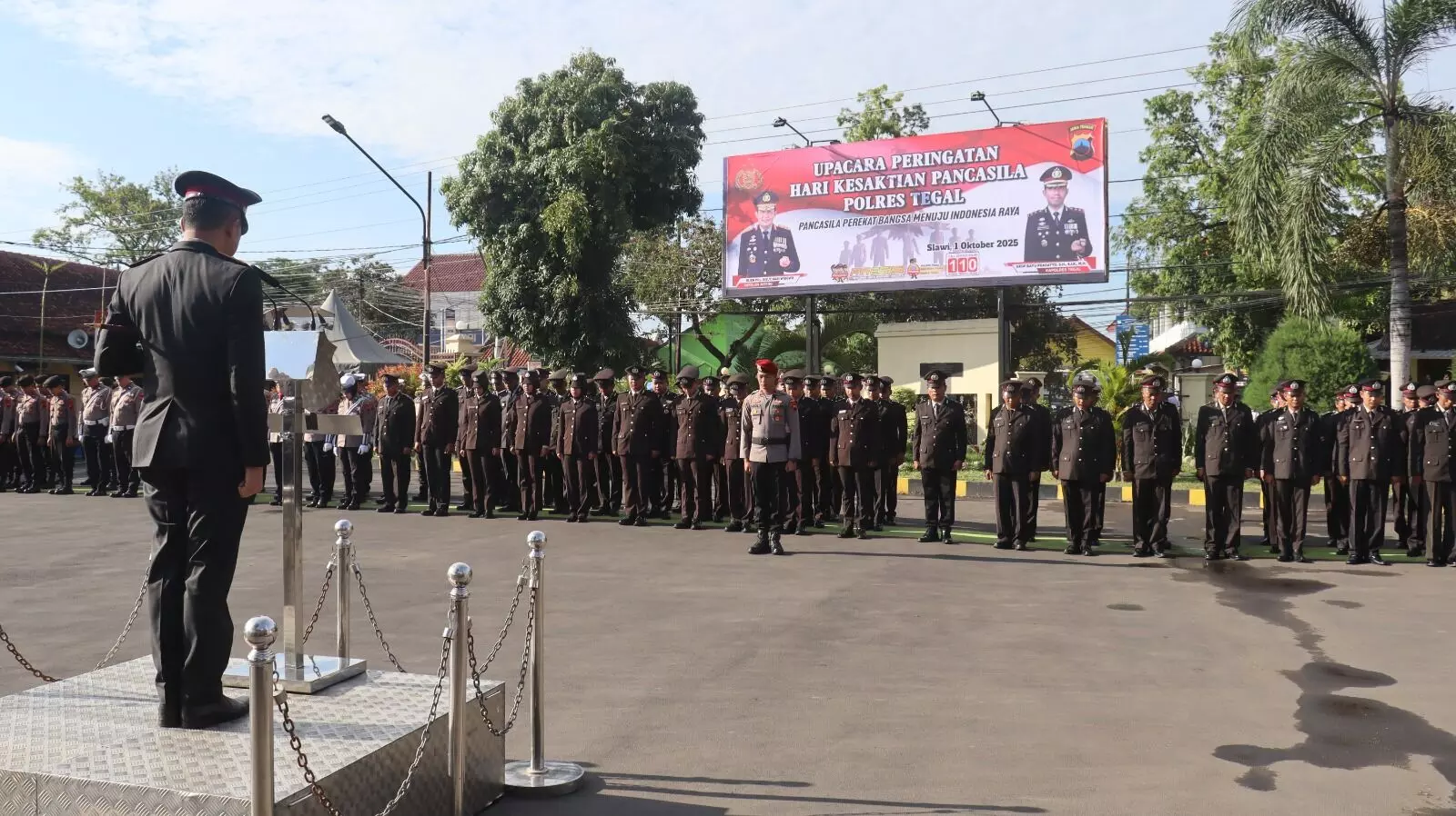 Upacara hhidmat Hari Kesaktian Pancasila di Polres Tegal