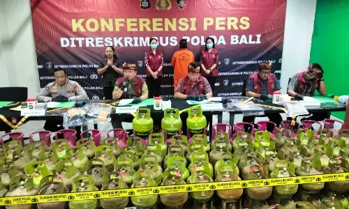 Polda Bali amankan tersangka dugaan pengoplos LPG bersubsidi Polda Bali amankan tersangka dugaan pengoplos LPG bersubsidi