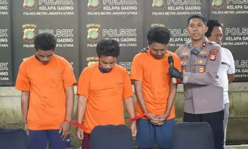 Tiga pelaku sudah tujuh kali tipu korban jadi penagih utang di Jakut Tiga pelaku sudah tujuh kali tipu korban jadi penagih utang di Jakut