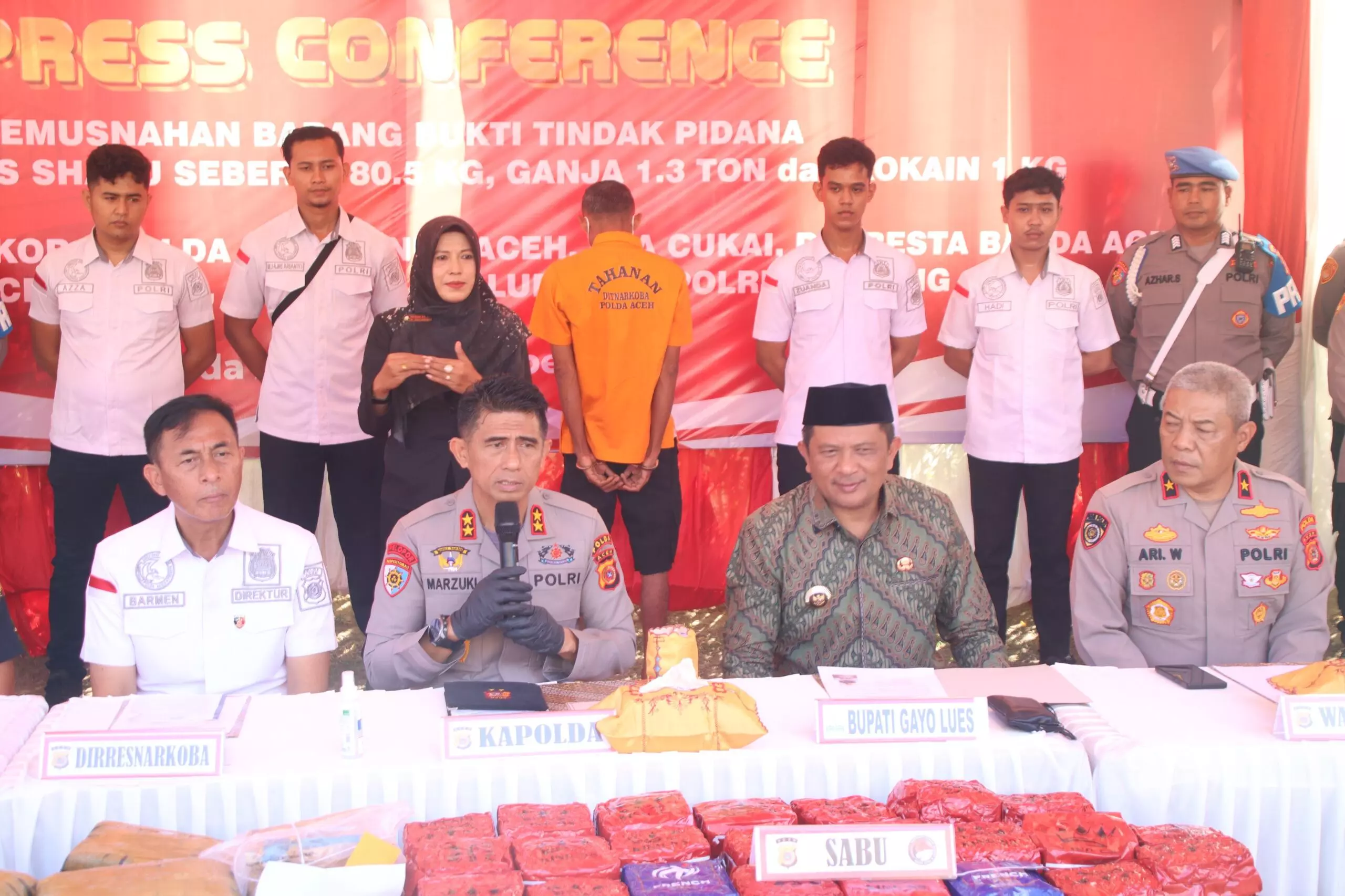 Polda Aceh gagalkan peredaran 80,5 kg sabu, 1,3 ton ganja dan 1 kg kokain