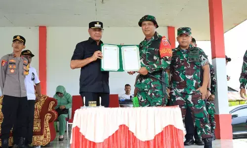 TMMD Ke-126 Kodim 1505/Tidore resmi dibuka, TNI siap wujudkan pemerataan pembangunan di Oba Selatan TMMD Ke-126 Kodim 1505/Tidore resmi dibuka, TNI siap wujudkan pemerataan pembangunan di Oba Selatan