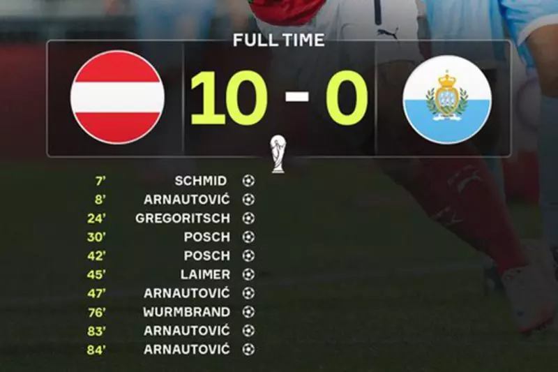 Austria cukur San Marino 10-0, Denmark hajar Belarusia 6-0 Austria cukur San Marino 10-0, Denmark hajar Belarusia 6-0