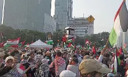 Bendera Israel diinjak di Monas, panitia: Simbol Indonesia pro-Palestina Bendera Israel diinjak di Monas, panitia: Simbol Indonesia pro-Palestina