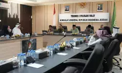 Kemenhaj bertemu 2 Syarikah terpilih, komitmen pelayanan aman, nyaman dan berkualitas Kemenhaj bertemu 2 Syarikah terpilih, komitmen pelayanan aman, nyaman dan berkualitas