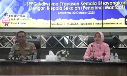 Polres Tegal tandatangan kesepakatan SPPG Adiwerna dengan kepala sekolah penerima manfaat MBG