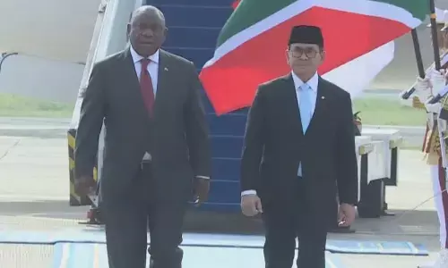 Presiden Afrika Selatan tiba di Jakarta, akan bilateral dengan Prabowo Presiden Afrika Selatan tiba di Jakarta, akan bilateral dengan Prabowo