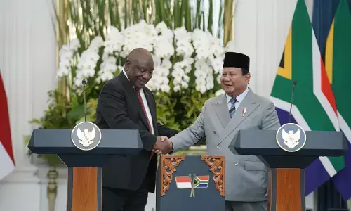 Prabowo dan Ramaphosa gelorakan semangat Afrika lewat seruan “Amandla, Awethu!” Prabowo dan Ramaphosa gelorakan semangat Afrika lewat seruan “Amandla, Awethu!”
