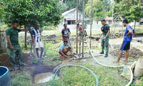 Atasi krisis air bersih, Satgas TMMD Ke-126 Kodim 1505/Tidore bangun 4 titik sumur bor di Oba Selatan