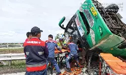 Polres Pemalang selidiki penyebab kecelakaan bus pariwisata di exit Tol Pemalang KM 312