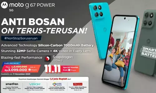 Moto G67 Power meluncur di Indonesia dengan baterai besar 7000 mAh Moto G67 Power meluncur di Indonesia dengan baterai besar 7000 mAh