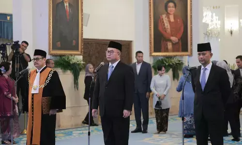 Presiden Prabowo lantik Kepala dan Waka BRIN di Istana Negara