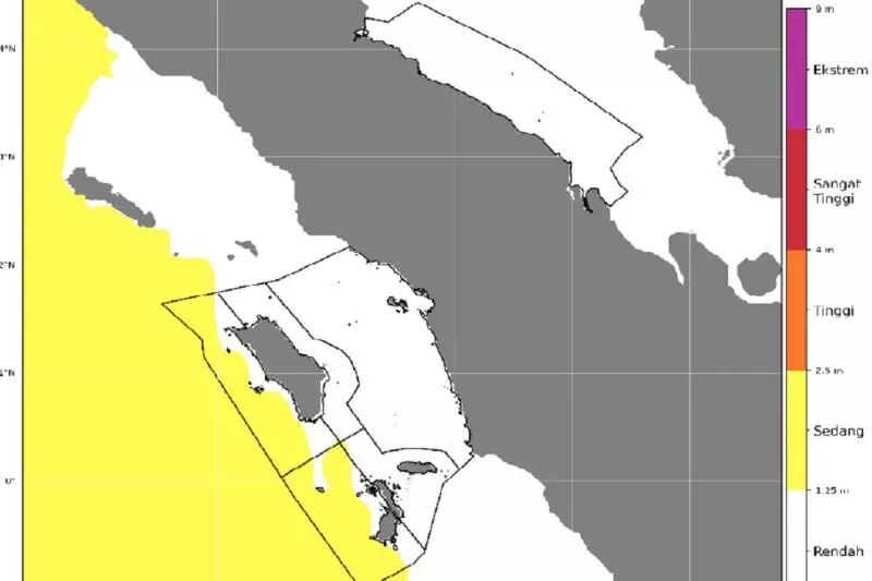 Gelombang tinggi berpotensi terjadi di Perairan Barat Kepulauan Nias