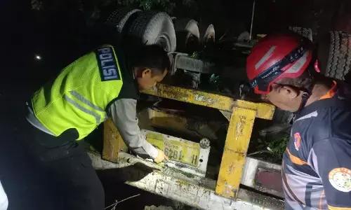 Kecelakaan tunggal di Jalan Lingkar Salatiga, sopir truk  meninggal