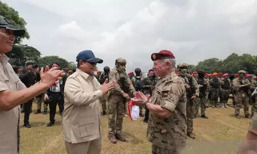 Prabowo-Raja Abdullah II saksikan demonstasi drone tentara RI-Yordania