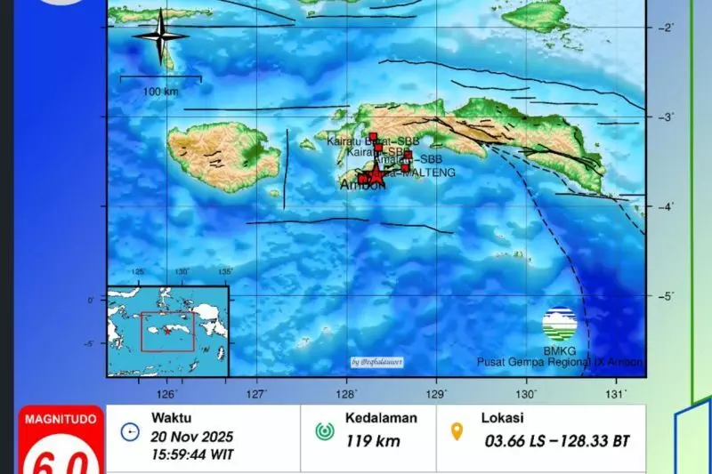 BMKG: Gempa M 6,0 di laut Banda tidak timbulkan tsunami BMKG: Gempa M 6,0 di laut Banda tidak timbulkan tsunami