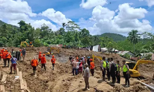 Bendung tanah terbentuk di balik endapan longsor Pandanarum, risiko banjir bandang mengintai
