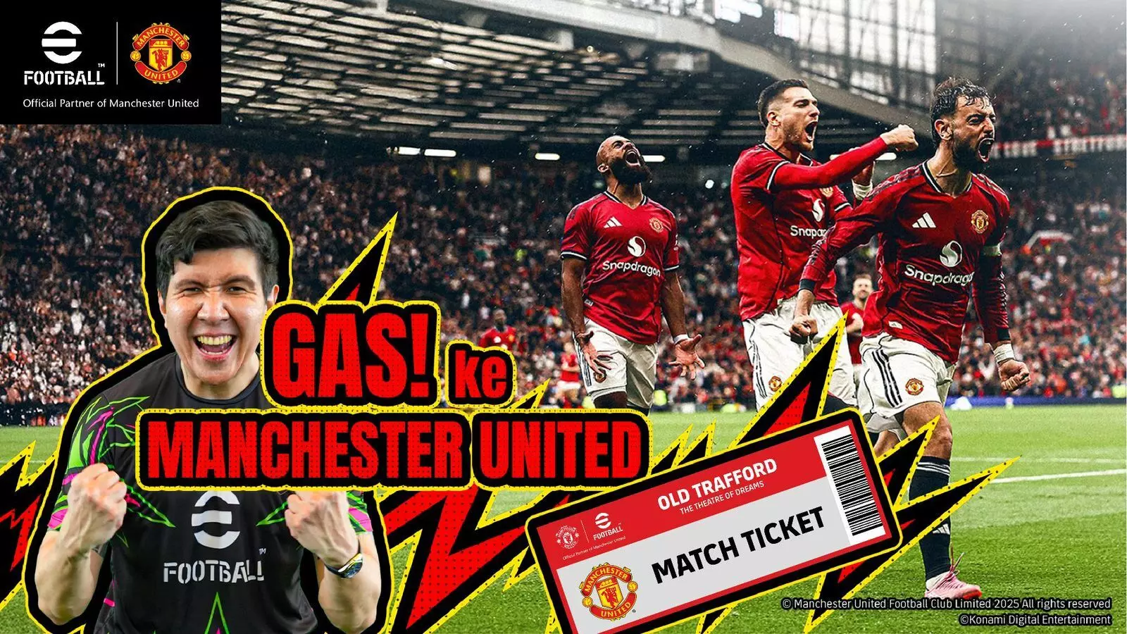Kampanye “Gas ke Manchester United!” di eFootball, KONAMI tantang gamer kunjungi Old Trafford