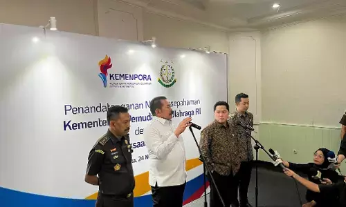 Kemenpora-Kejagung `teken` MoU: Koordinasi hukum bidang kepemudaan dan keolahragaan Kemenpora-Kejagung `teken` MoU: Koordinasi hukum bidang kepemudaan dan keolahragaan