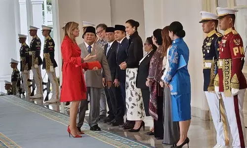 Prabowo terima Ratu Maxima dari Kerajaan Belanda di Istana Merdeka
