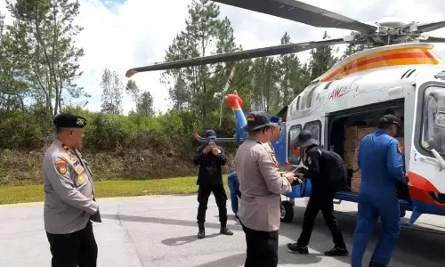 Polda gunakan helikopter bawa bantuan untuk warga di Tapanuli Tengah