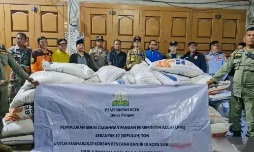 Pemkot Subulussalam salurkan tujuh ton beras untuk korban banjir