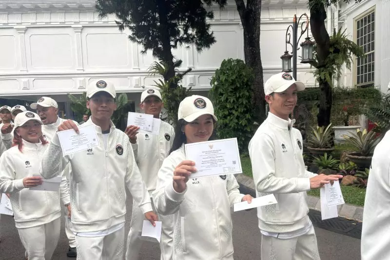 Atlet kontingen SEA Games sambangi Istana jelang dilepas Presiden