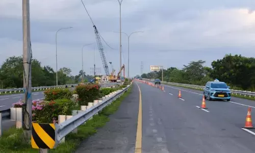 Tol Medan–Kualanamu–Tebing Tinggi dapat dilintasi lewat contraflow Tol Medan–Kualanamu–Tebing Tinggi dapat dilintasi lewat contraflow