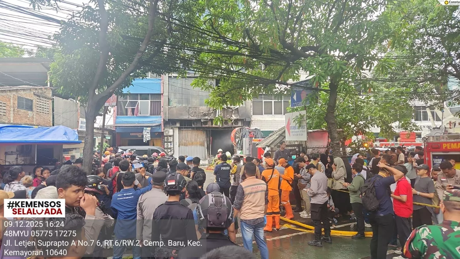 Kemensos asesmen korban kebakaran gedung Terra Drone Kemayoran Kemensos asesmen korban kebakaran gedung Terra Drone Kemayoran