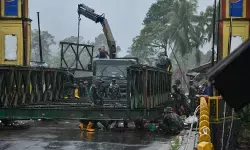 Satgas Yonzipur I/BB mulai bangun jembatan bailey di Tapanuli Selatan