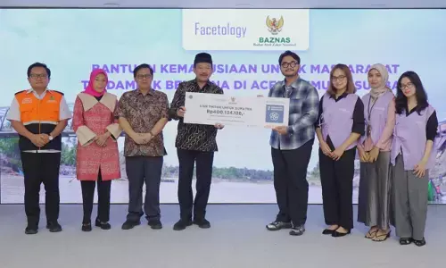 Facetology salurkan bantuan Banjir Sumatera Rp400 juta melalui BAZNAS RI