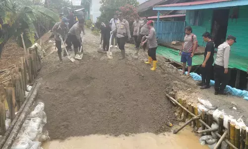 Perbaikan tanggul, Kapolres Langkat: Keselamatan warga menjadi prioritas utama