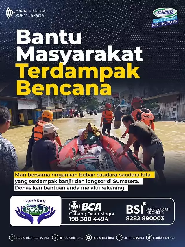 Elshinta Peduli: Daftar donatur bantuan banjir Aceh & Sumatera 2025 Elshinta Peduli: Daftar donatur bantuan banjir Aceh & Sumatera 2025